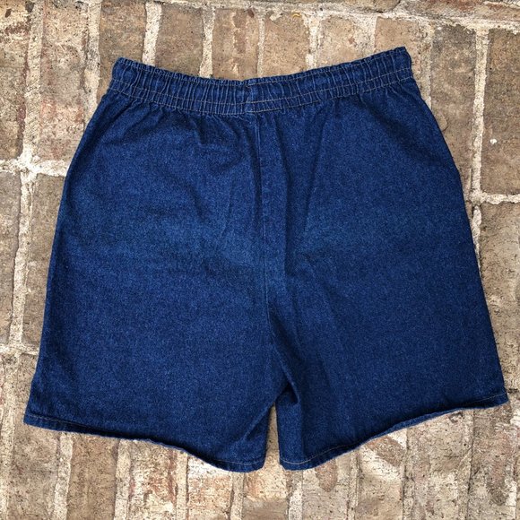 Vintage Bellgrade Big Ace Women's Denim Mom Shorts XL USA Elastic Waist Pockets - Picture 4 of 4
